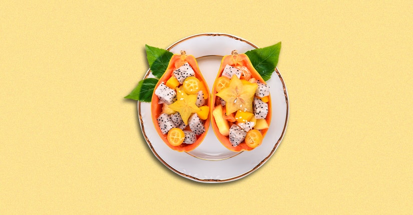 Raw Mango and Papaya Salad